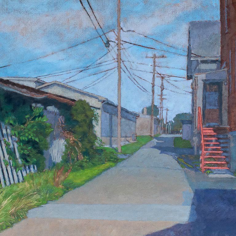 Midwestern Alley, oil on canvas, 20 x 24 in.