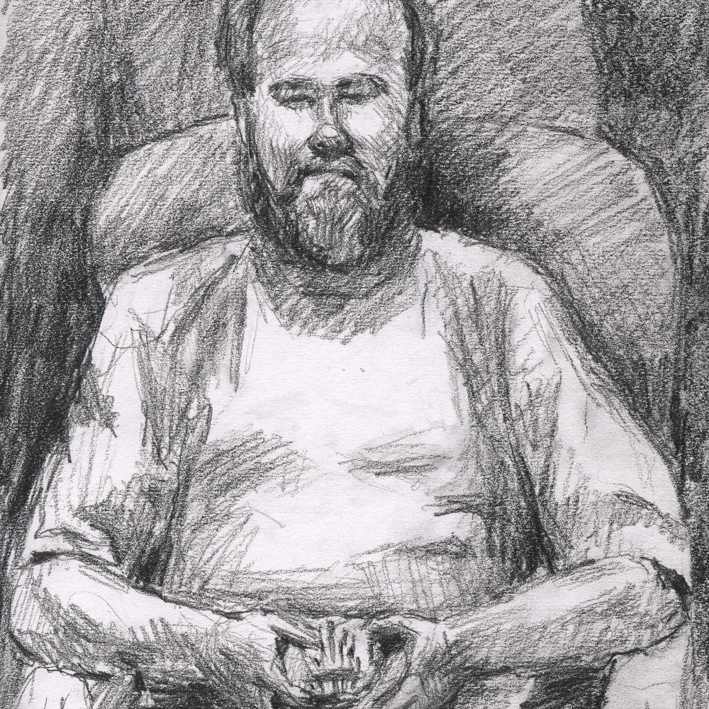 Frank Junk, pencil/bristol paper, 11 x 14 in.