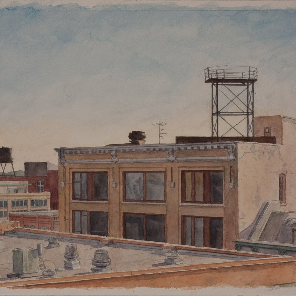 Antenna on the Roof, watercolor on paper, 14 x 18 in.