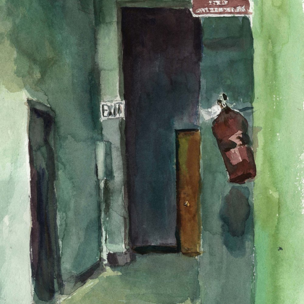 Studio Hallway, watercolor on paper, 12 x 9 in.
